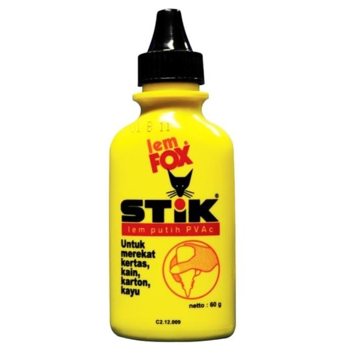 

NBS LEM FOX STICK 60gr GLUE BOTOL LEM CAIR PUTIH KAYU PVAC KERTAS [12PCS]