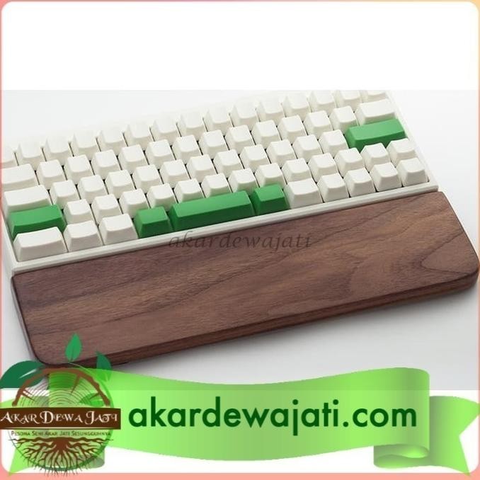 Berkualitas Wrist Rest / Palm Rest Wood / Kayu Mechanical Keyboard Kayu Jati - Poles Alami ,.