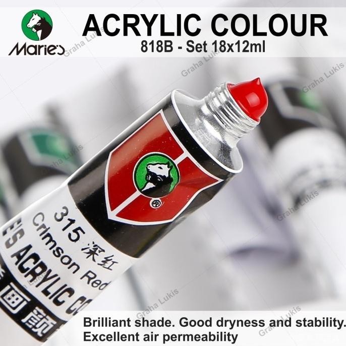 

Berkualitas Cat Akrilik Maries Acrylic Colour set 18 ~