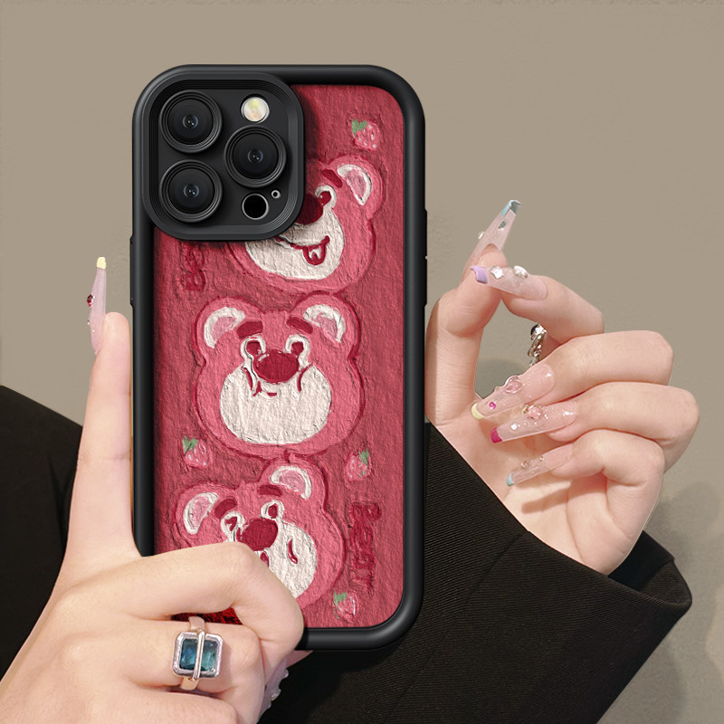 Three Strawberry Bears Case Hp Redmi Note12 Note9 Note11 Note8 Soft Case for Redmi10 Redmi12C Fullco
