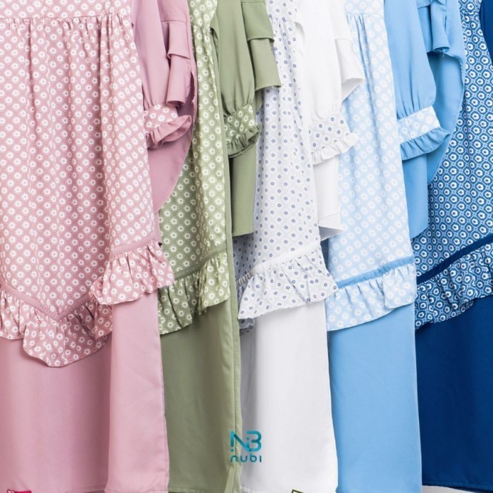 GAMIS ATHALLAH HIJAU SAGE BAJU MUSLIM ANAK REMAJA PEREMPUAN ORI NUBI -18f