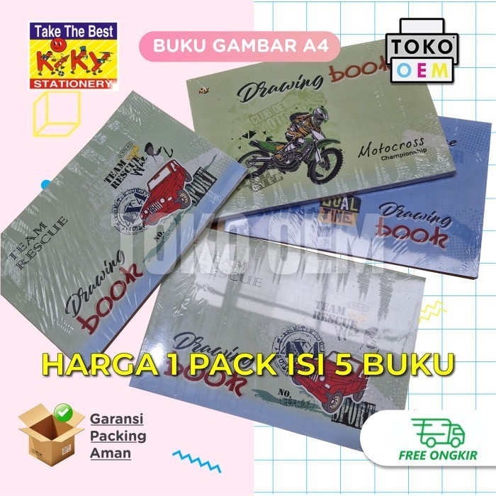 

Sale!!! Kiky Drawing Book Buku Gambar A4 20X30Cm Motif Random 10 Lembar 5 Pcs Terbatas