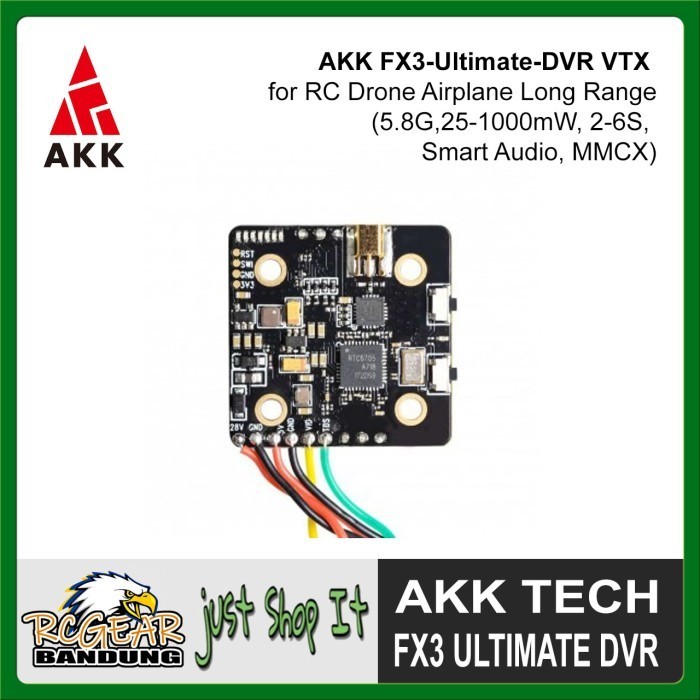 Terbaru Akk Fx3 Ultimate Dvr Vtx Analog 5.8G 1000Mw 20X20Mm Video Transmitter Promo Terlaris