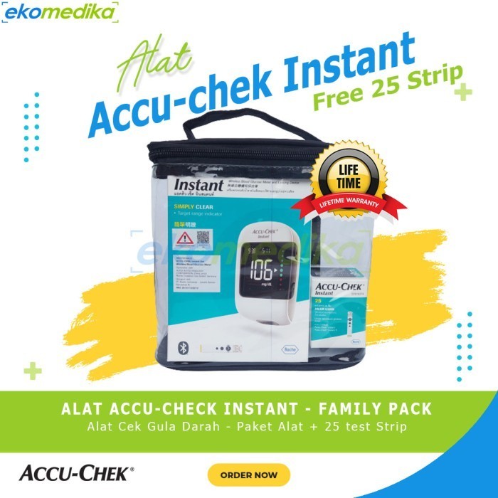 Accu Check Instant + 25 Strip Alat Cek Gula Darah Accu Check Instan