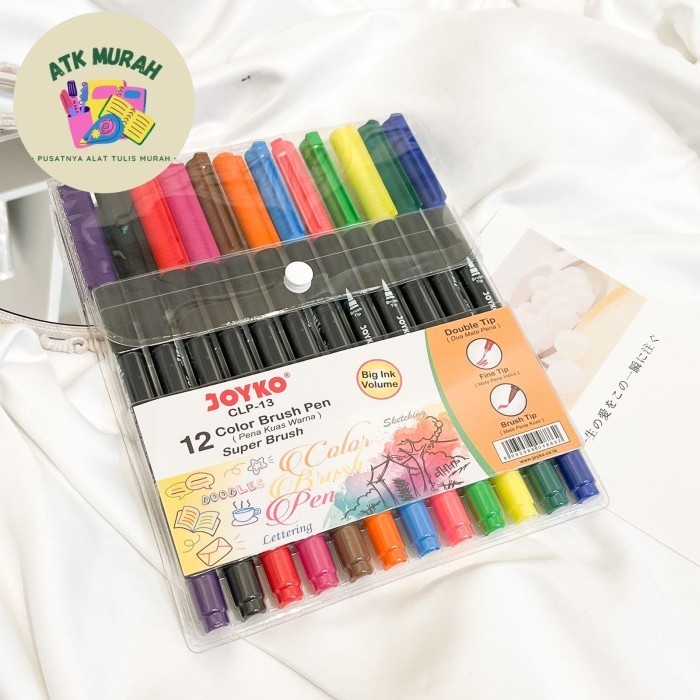 

JOYKO Color Brush pen isi 12 Super Brush Dual tip Duble brush alat tul MURAH