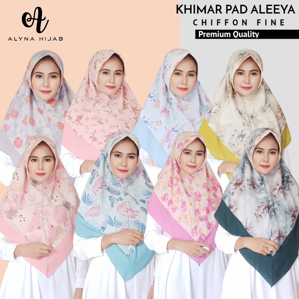 Promo Mega Sale 2.2 // Khimar Aleeya / Khimar Motif Ped / Khimar 2 Layer Motif / Hijab Instant