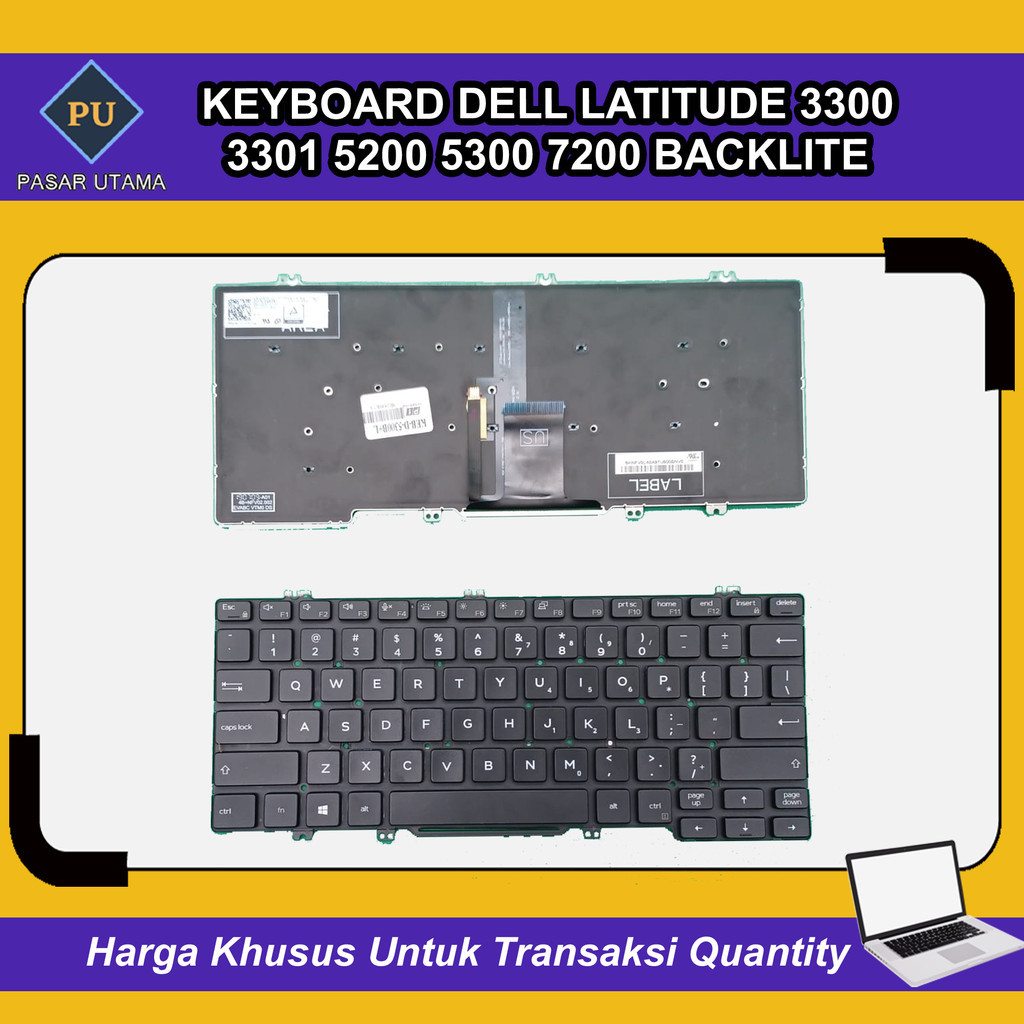 Keyboard Dell Latitude 3300 3301 5200 5300 7200 Backlite