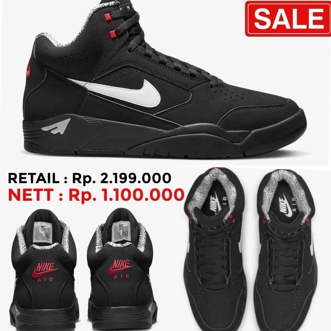 Sepatu Sneakers Pria Nike Air Flight Lite Mid Original Dq7687-003 Tashirokase