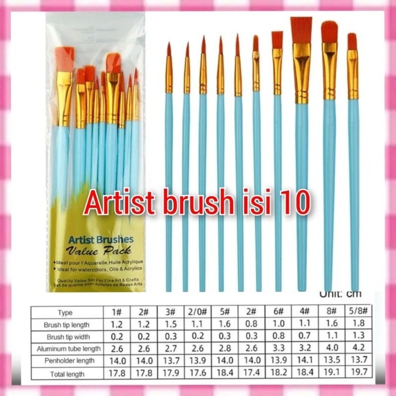 

Kuas set Artist Brush isi 10