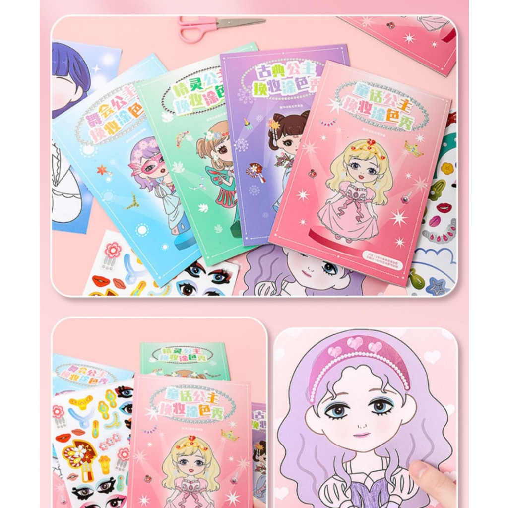 

Stiker Buku Edukuasi anak-anak Sticker kids toys princess Lucu