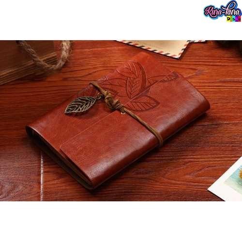 

Lucu Phantaci Buku Catatan Binder Kulit Retro Leaf Kertas A6 - Bsd666 Limited