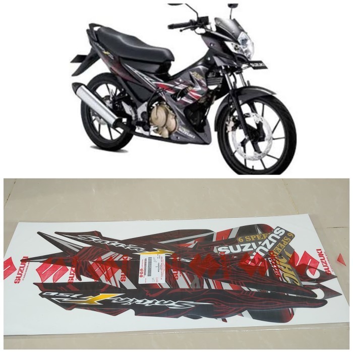 Striping Satria Fu 2011 Hitam Abu Original SGP