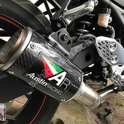 Stiker Emblem Knalpot AUSTIN RACING Exhaust System Aluminium Plat