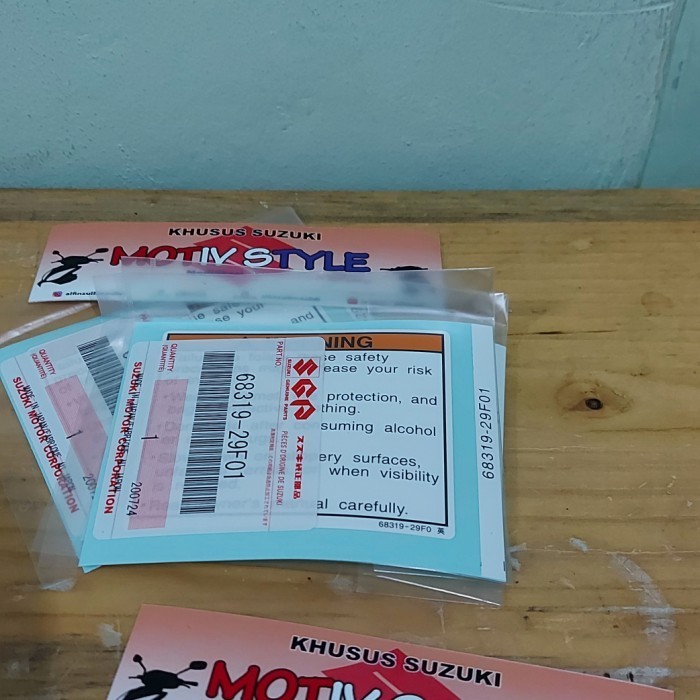 stiker warning or peringatan besar suzuki skywave hayate original