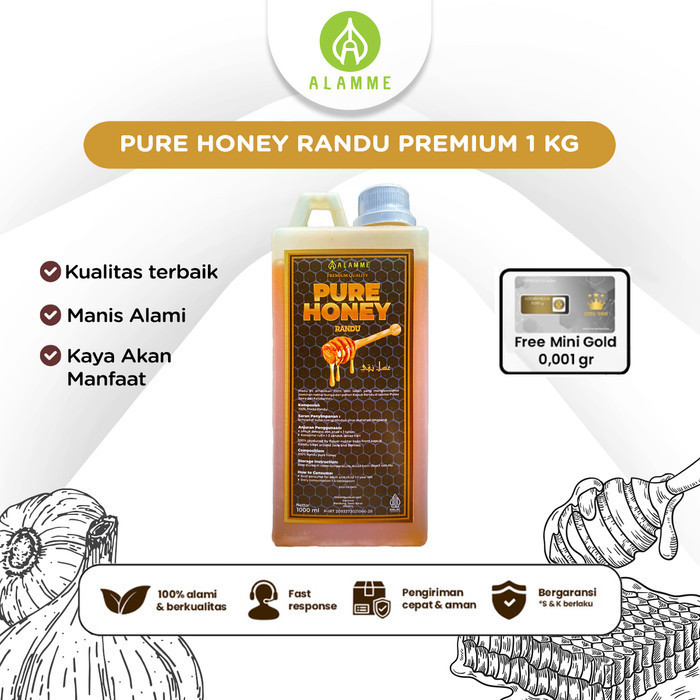 

Alamme - Pure Honey Madu Randu Murni PREMIUM Paket Hemat 1 liter / 1kg