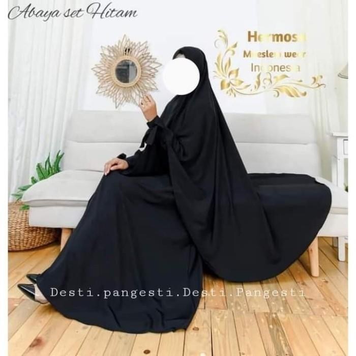 Set Abaya Hitam/Set Gamis Murah/Set Khimar/Set Gamis Polos/Set Hitam