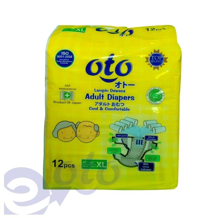 

Oto Adult Diapers Popok Dewasa Model Lem Perekat Uk Xl Isi 12 Pcs X 8