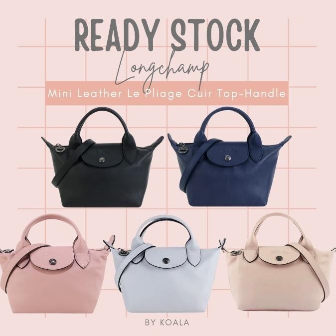 [Ready Stock] Tas Longchamp Lc Mini Leather Le Pliage Cuir Top-Handle