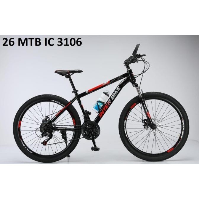 SEPEDA GUNUNG MTB 26" INTERBIKE 21 SPEED BONUS KAKI BOTOL