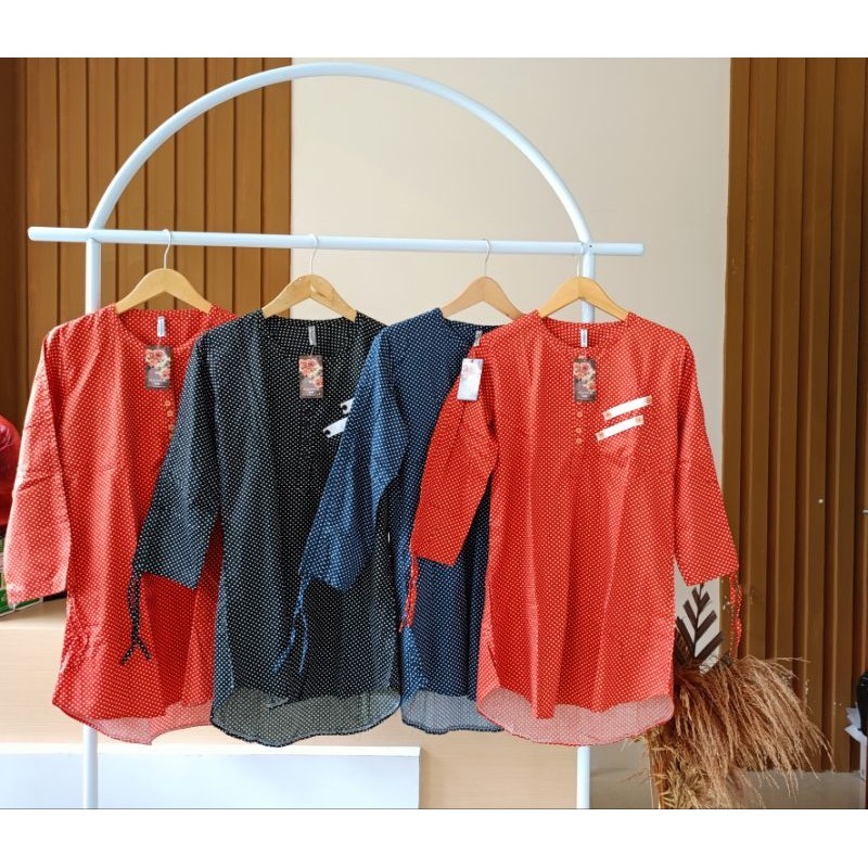 Atasan Blouse Katun Dewasa Polka Santri Putri by BWI 188