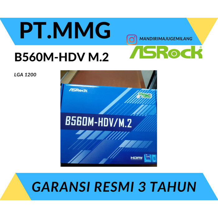 Promo Motherboard Asrock B560M Hdv Lga1200 Intel B560 Ddr4 Rocket Lake