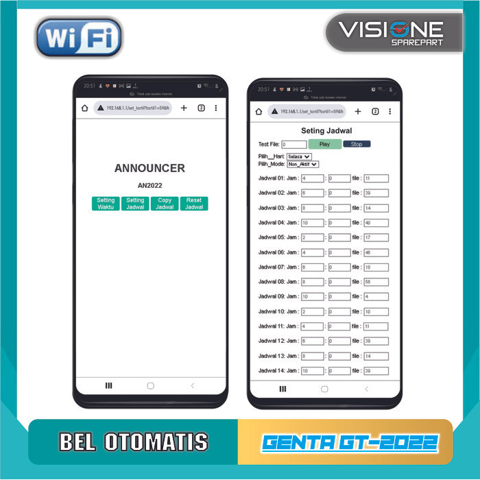 Big Sale BEL Sekolah Otomatis MP3 / Bel pabrik dengan ampli internal Set via