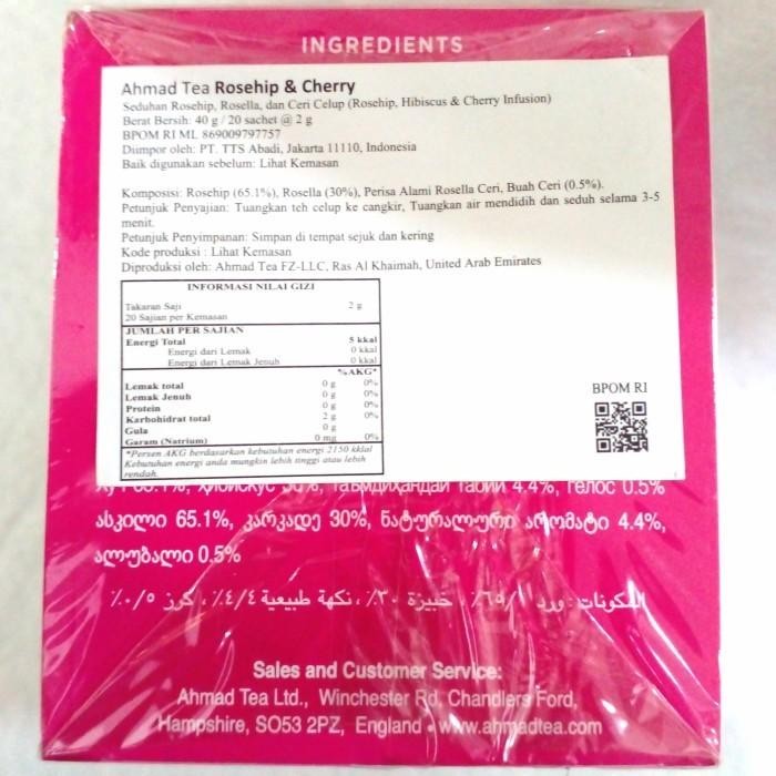 

AHMAD TEA ROSEHIP HIBISCUS CHERRY INFUSION 40G TEH CERI Best Seller