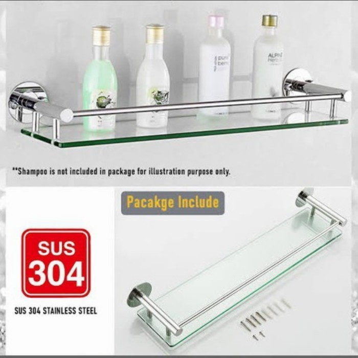 Terbaru Rak Kaca Minimalis/Plangset Kaca/Kamar Mandi Promo Terlaris