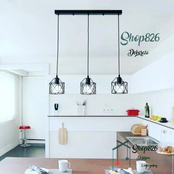 LAMPU GANTUNG DAPUR MINI BAR MINIMALIS 3IN1 terlaris