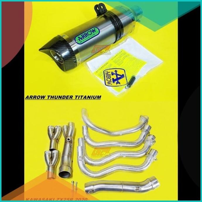 Knalpot Arrow Thunder Titan Fullsystem Stainless Drake Kawasaki ZX25R