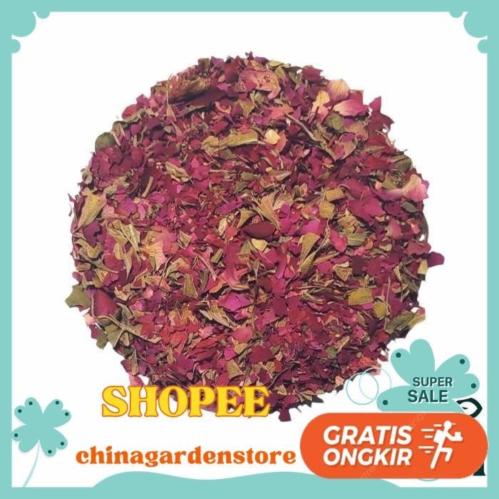 

ROSE FLAKES LOW GRADE / ROSE PETAL FOOD GRADE / TEH MAWAR 200 GRAM DIJAMIN GRATIS ONGKIR