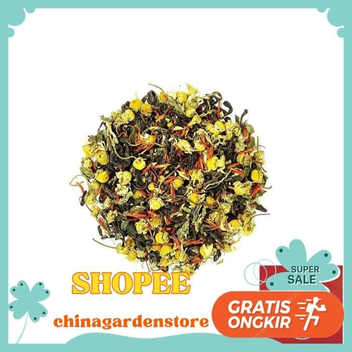 

SUNSET BREEZE TEA BLEND - CHAMOMILE MINT SAFFLOWER GREEN TEA 60 GRAM KUALITAS PRODUK TERBAIK