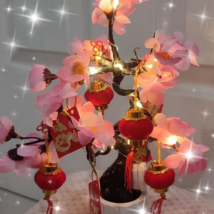 Hiasan Meja Pohon Imlek Pohon Angpao Mini