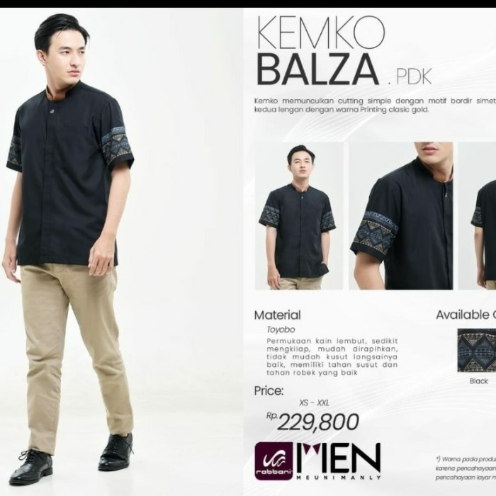 Rabbani Kemko Balza Koko Baju Muslim Pria Lengan Pendek Xs-Xxl