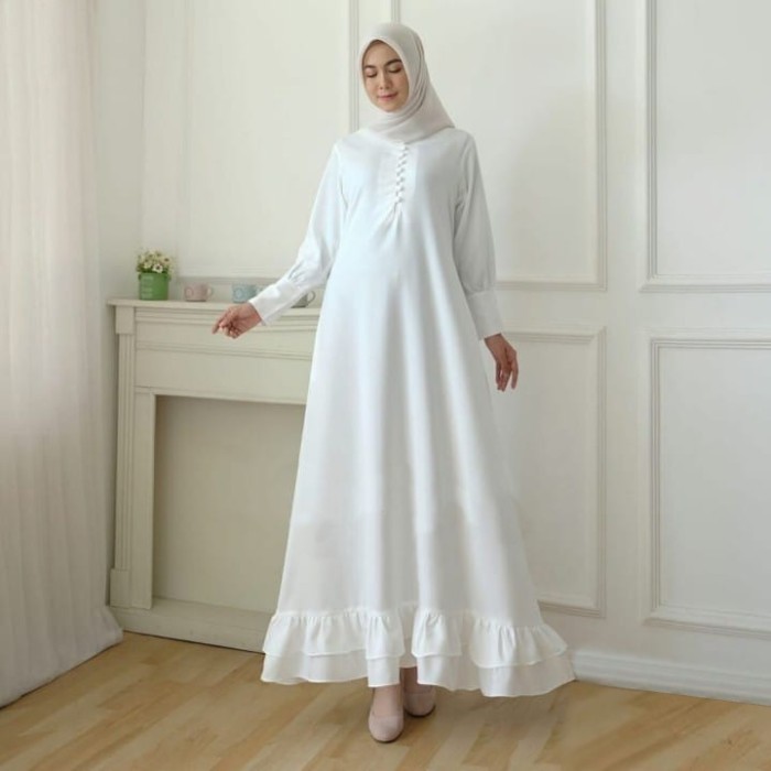 Gamis Putih Polos Dewasa Syari Warna Remaja Terbaru 2022 Baju Muslim T