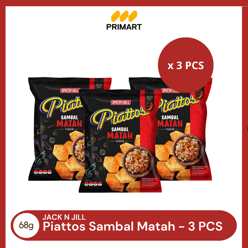 

Piattos Sambal Matah Snack Keripik Kentang 68 gr - 3 Pcs