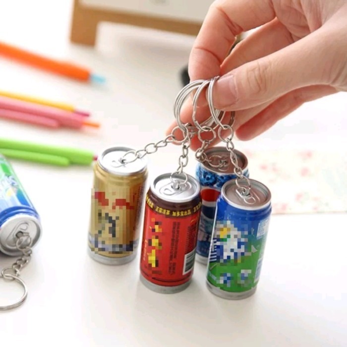 

@#@#@#] Gantungan Kunci Pulpen Mini Kaleng Minuman 2in1 Bolpoin Pena Pen Lipat