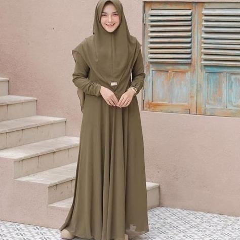 NEW Gamis Syari Hijab 2 layer/Gamis Syar'i Jumbo/Mayra Syar'i Hijab