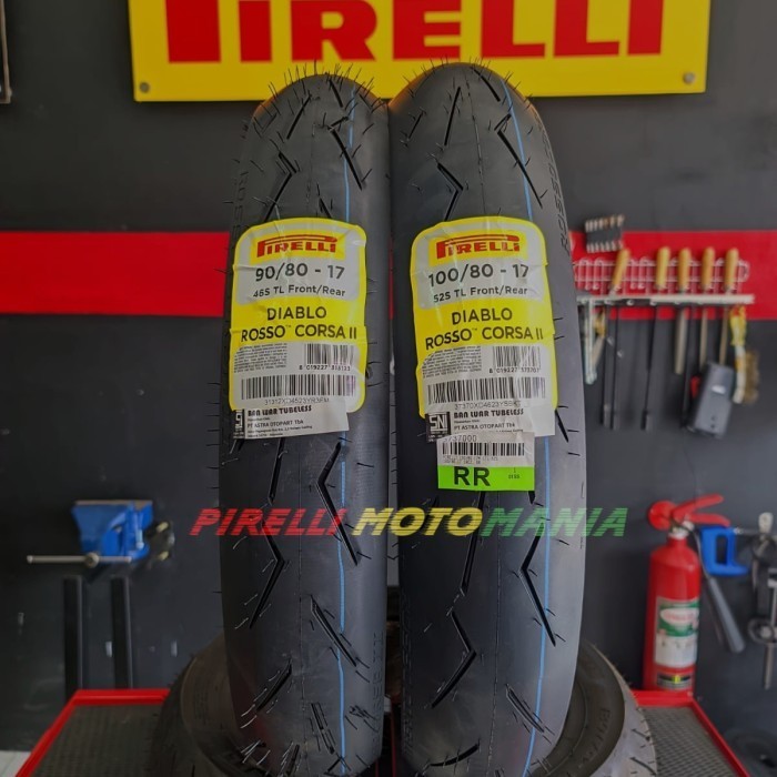 Paket Ban Pirelli Diablo Rosso Corsa 2 90/80 &amp; 100/80 Ring17