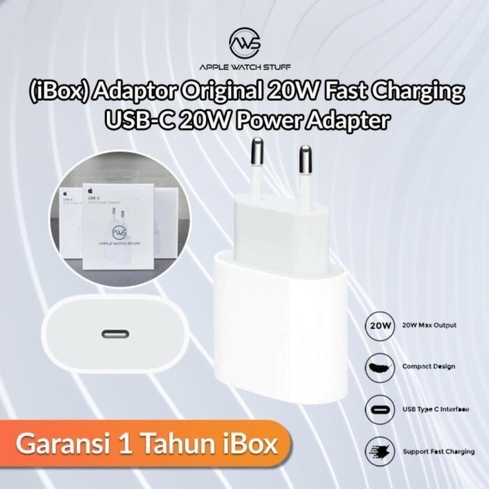 (Ibox) Adaptor Original 20W Fast Charging Usb-C 20W Power Adapter