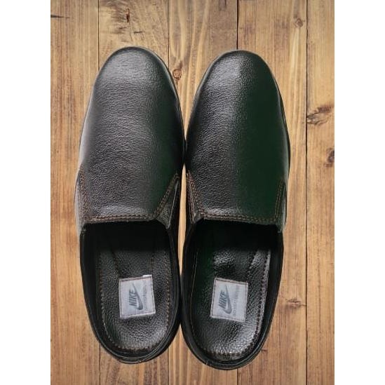 Sepatu sendal slop pria pantofel casual kulit