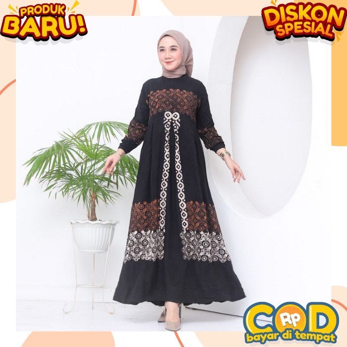 Gamis Wanita Terbaru2024 Viral Games Dewasa 2024 Pakaian Syari Gmis Jumbo Bahan Crinkle Adem Murah M