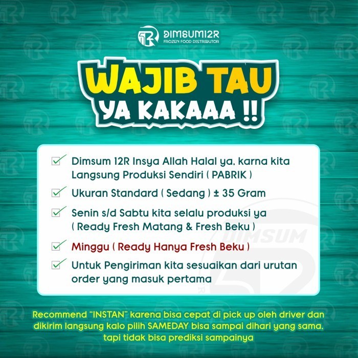 

DIMSUM AYAM TOPING MIX FRESH MATANG ( ISI 50 ) HALAL ( PROMO GROSIR)