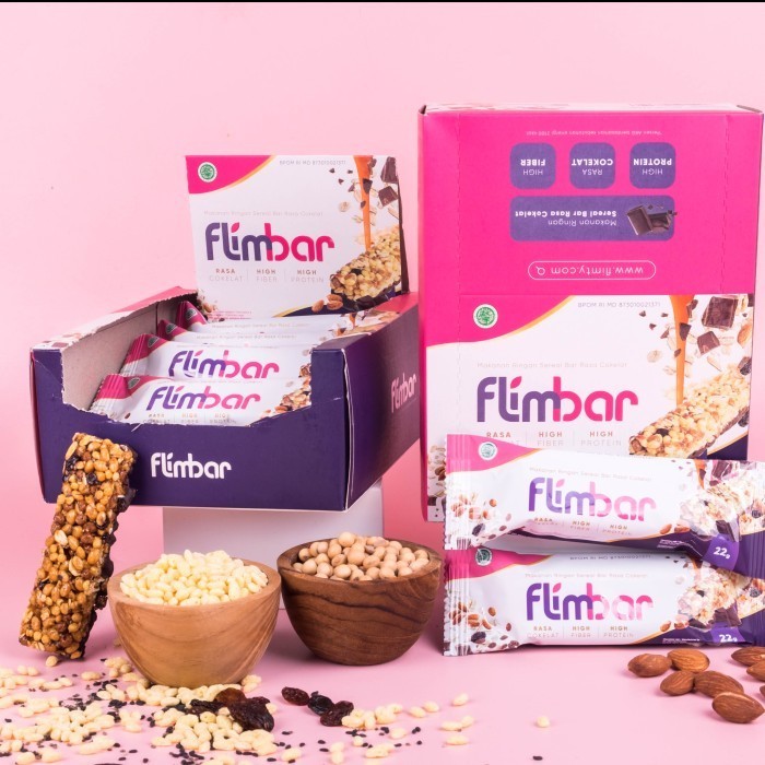 

Flimbar snack sehat rasa Coklat by Flimty - 1 box isi 12