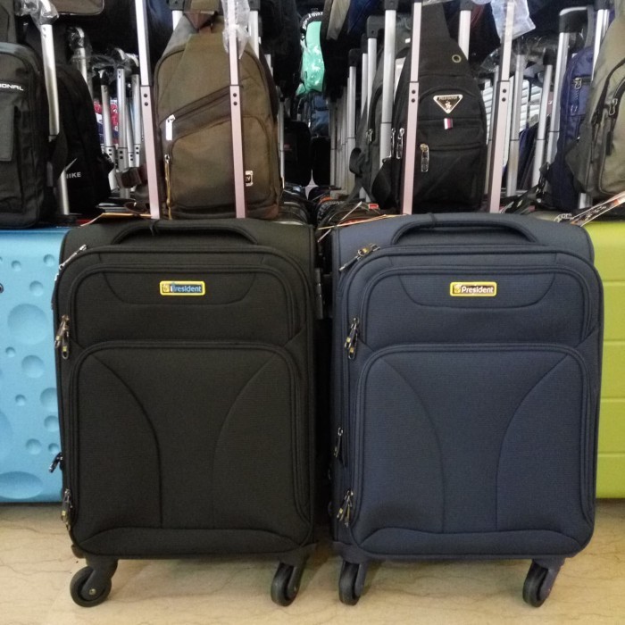 Tas Koper President 20 Inch Kain Kanvas Nylon Kabin Size Cabin Roda 4