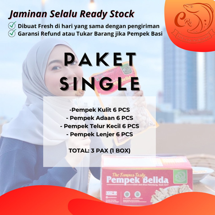 

PAKET SINGLE ISI 24 PCS - Pempek Belida Crp Frozen Original