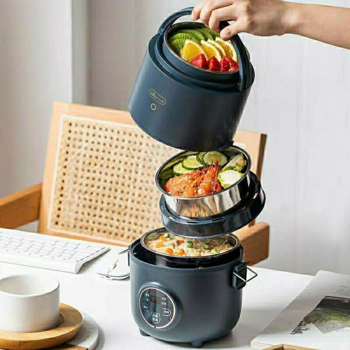 Bear Electric Lunch Box Navy With Mini Led Display