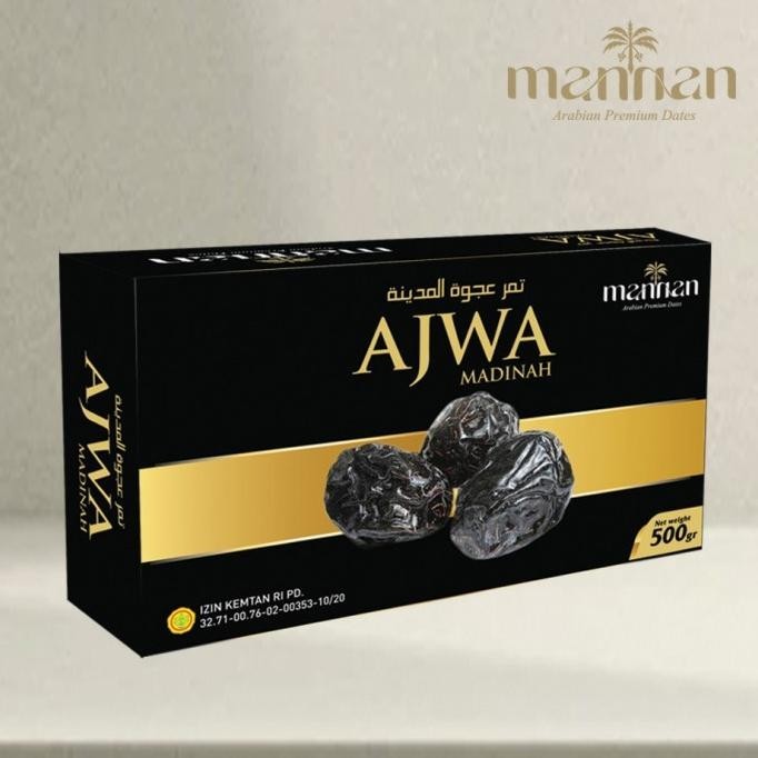 

Kurma Ajwa Premium Mannan Kurma Nabi 500Gram 1/2Kg Asli Madinah