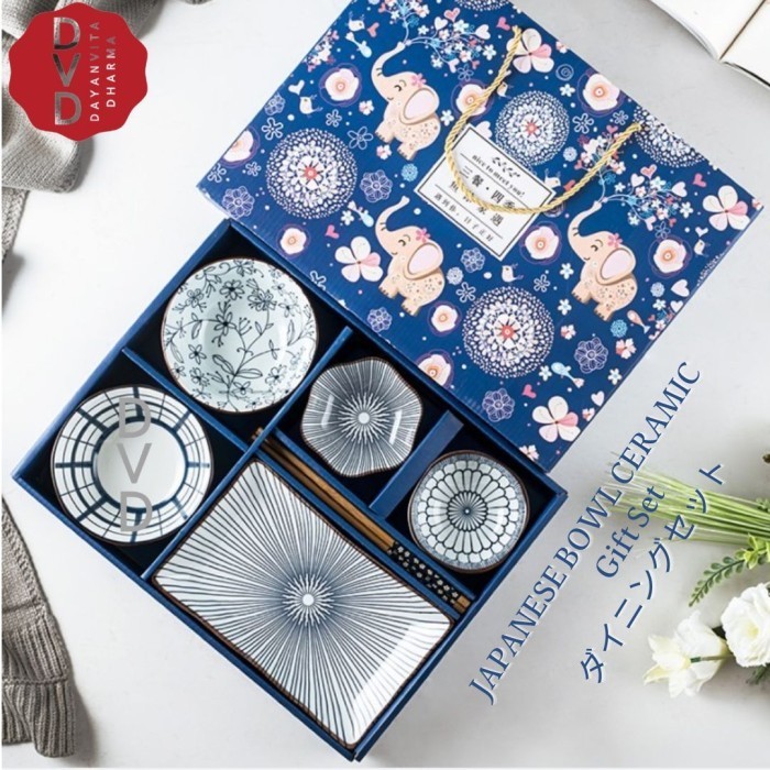 Japanese Bowl Ceramic Gift Set - Set Hampers Mangkuk Piring Keramik