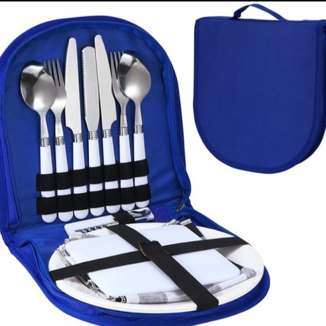 Set Peralatan Makan Piknik Camping Cutlery Set